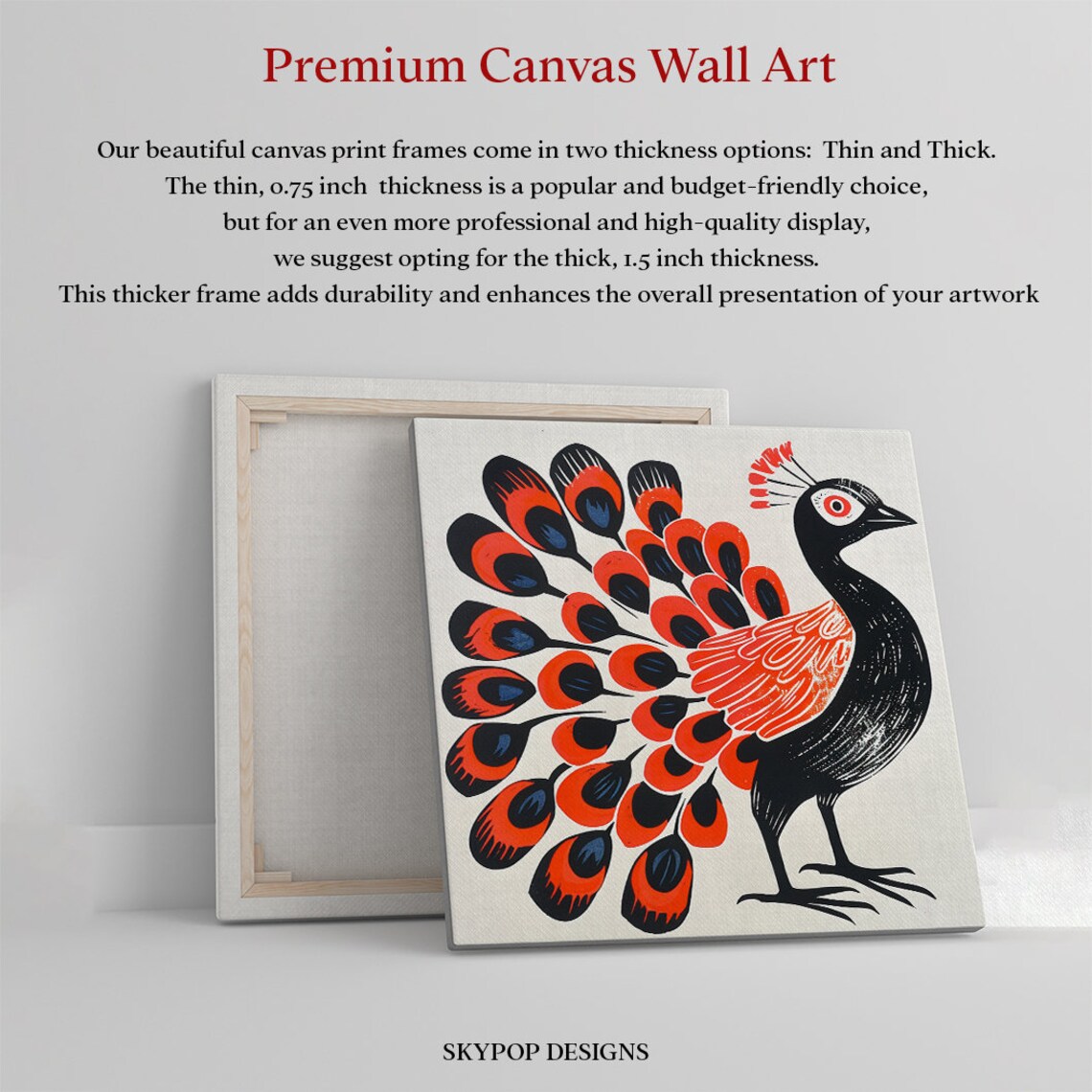 Peacock Pizzazz Bohemian Living Room Art Print - Image 3