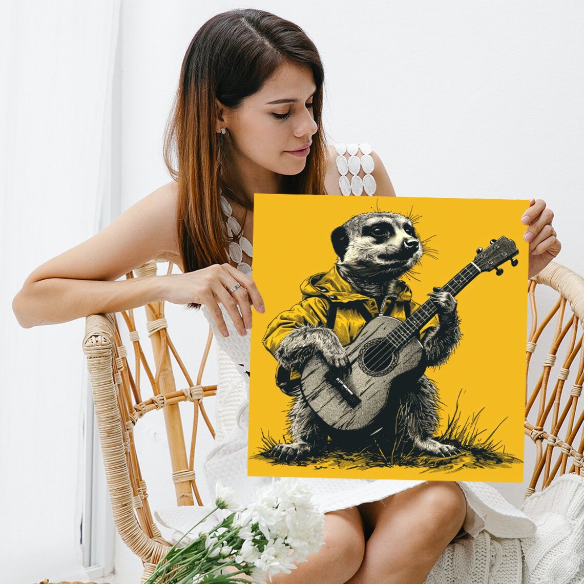 Meerkat Maestro Whimsical Animal Wall Art Print - Image 3