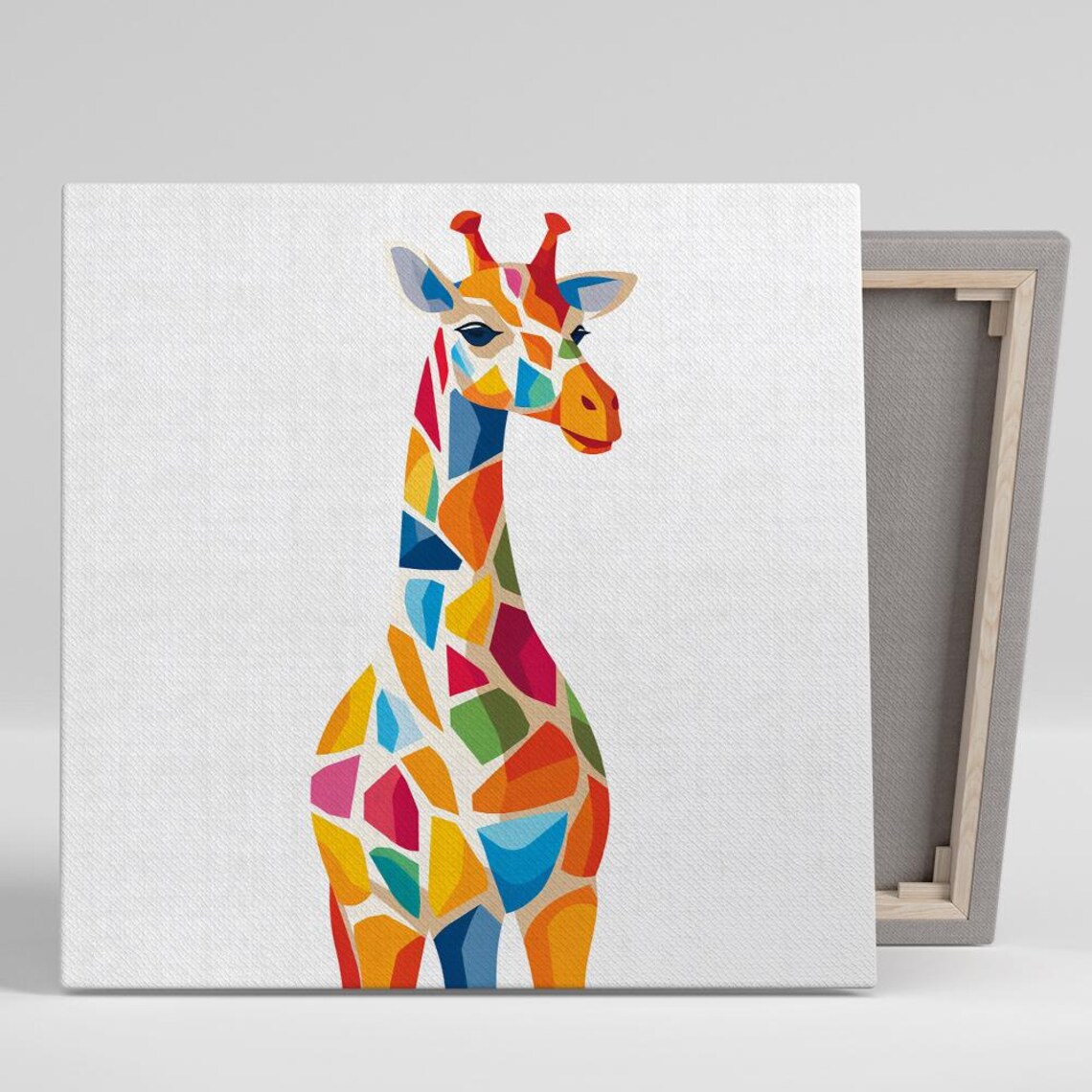 Giraffe Abstract Animal Wall Art Print, Minimalist Boho