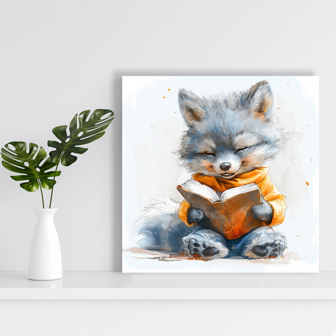 Fox Bookworm Whimsical Animal Art Print for Nursery - Image 2