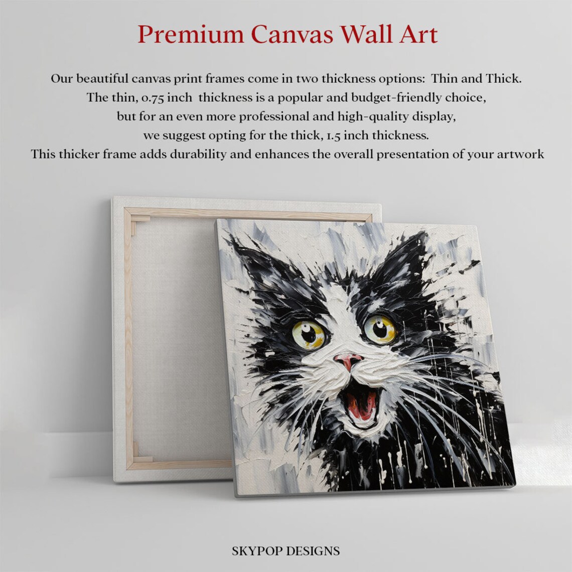 Black and White Cat Minimalist Art Print, Kids Decor - Image 2