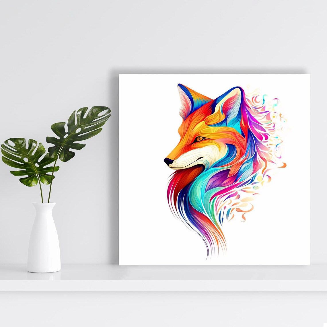 Fox Spirit Abstract Animal Art Print, Modern Decor - Image 2