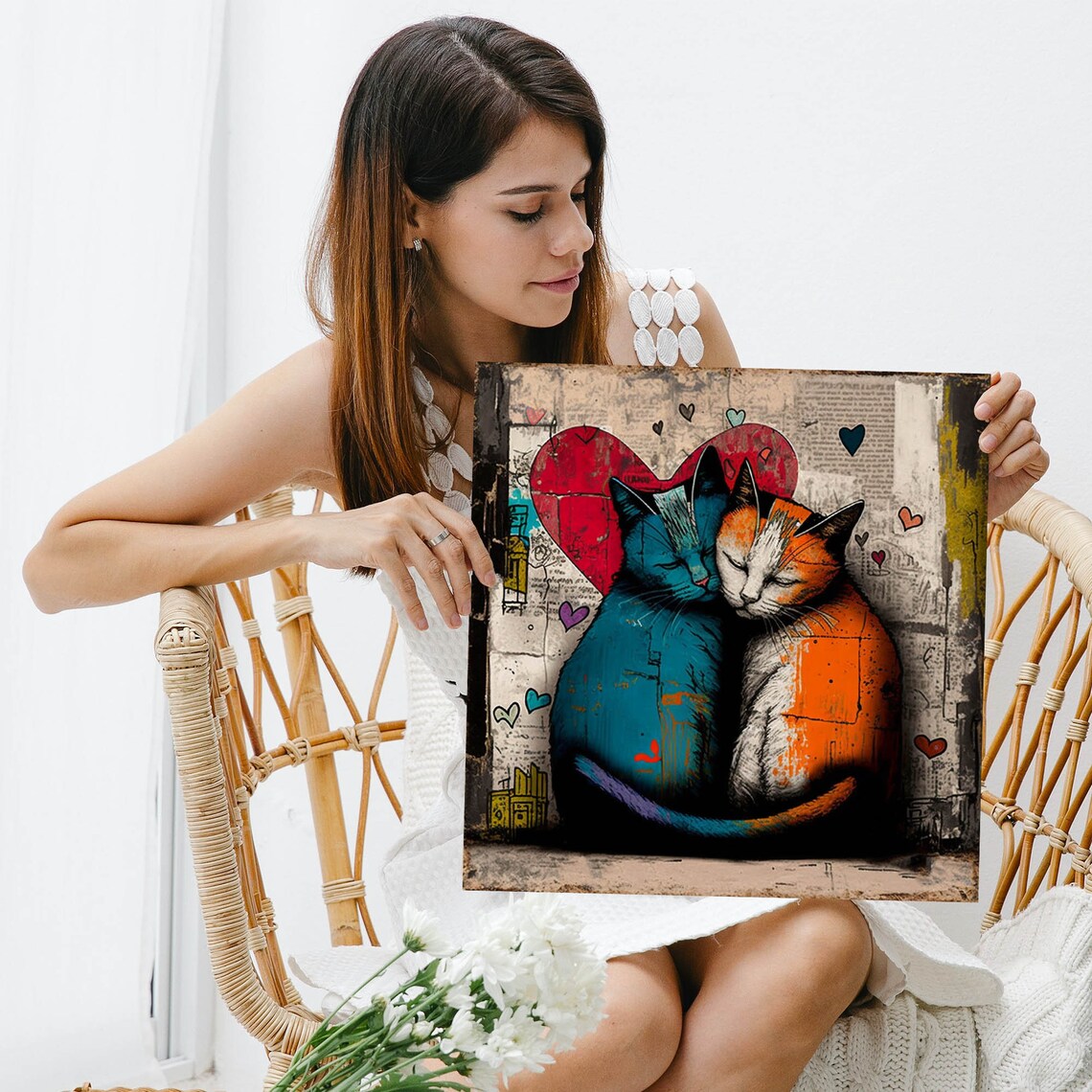 Graffiti Style Cat, Street Art Wall Art Print - Image 5