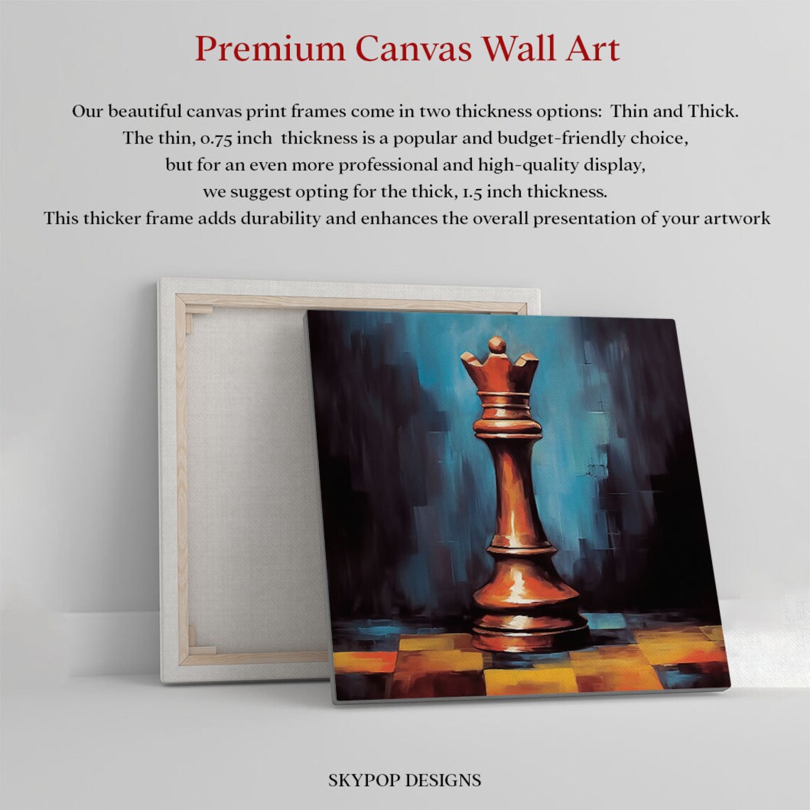 Chess Abstract Art Print, Contemporary Game Decor - Image 2
