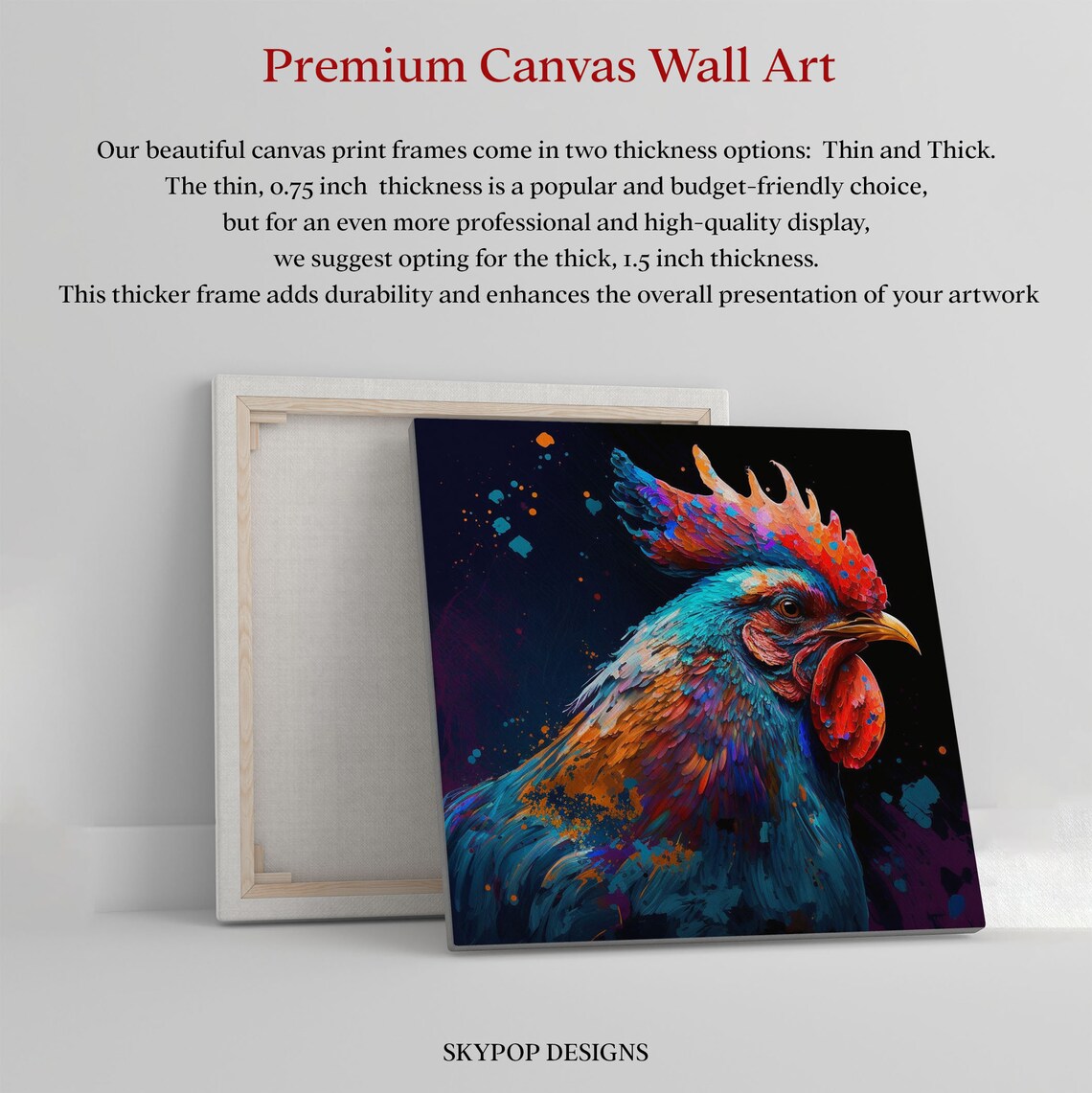 Rooster Wall Art Poster, Home and Animal Decor - Image 2