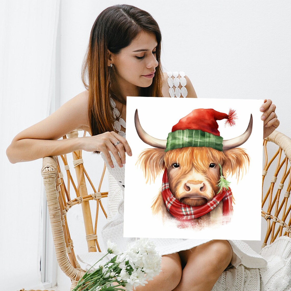 Highland Cow Rustic Decor Art Print, Whimsical - Image 3