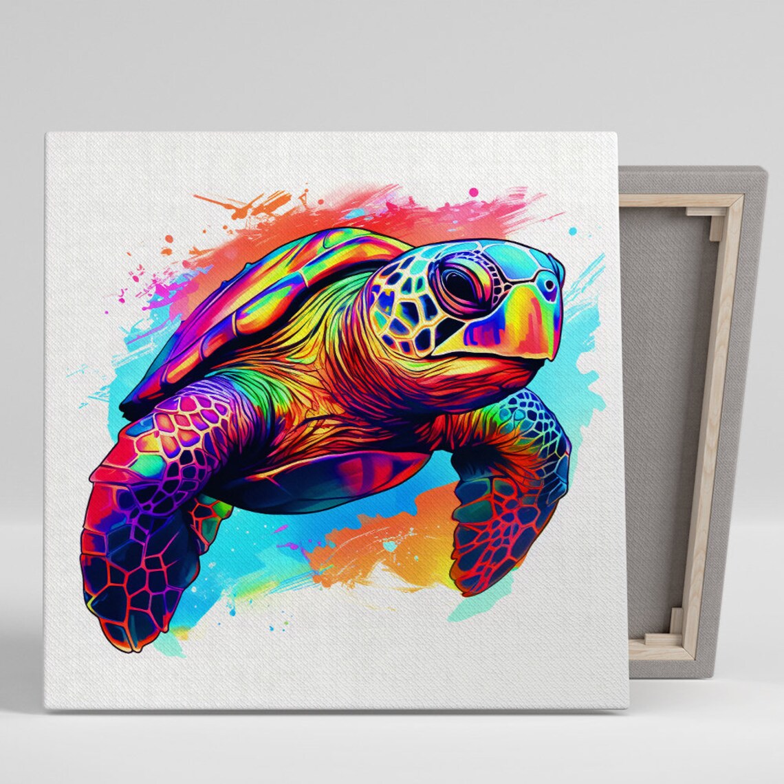 Psychedelic Sea Turtle Pop Art, Coastal Art Print