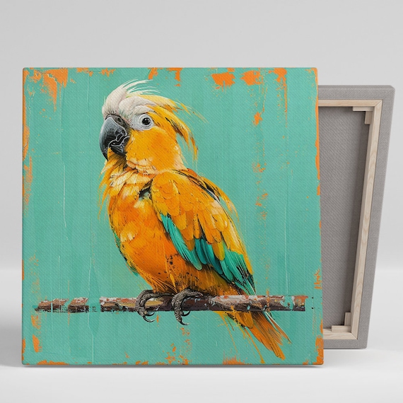 Tropical Parrot Art Print, Contemporary Whimsy