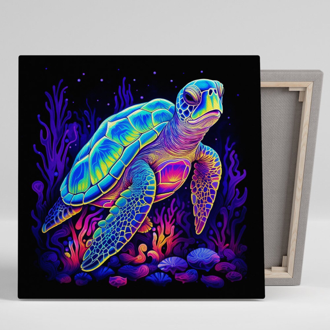 Surreal Turtle Art Print, Bohemian Coastal Decor