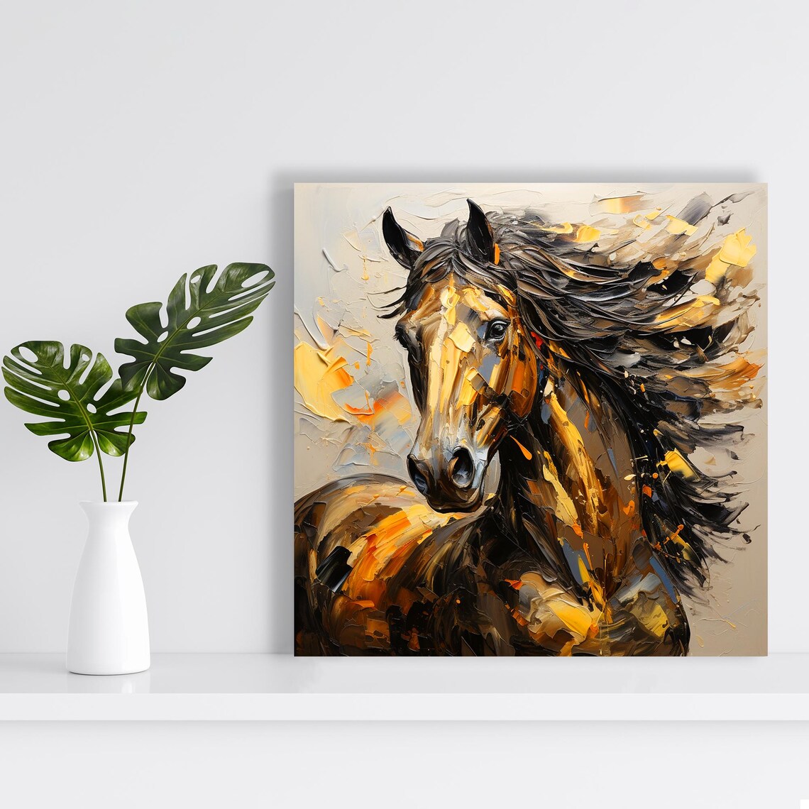 Horse Art Print, Contemporary Rustic Living Room Decor - Image 2