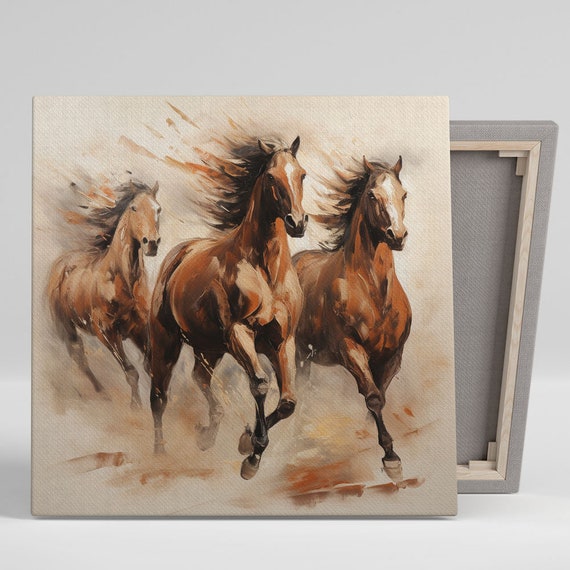Horses Contemporary Art Print for Living Room