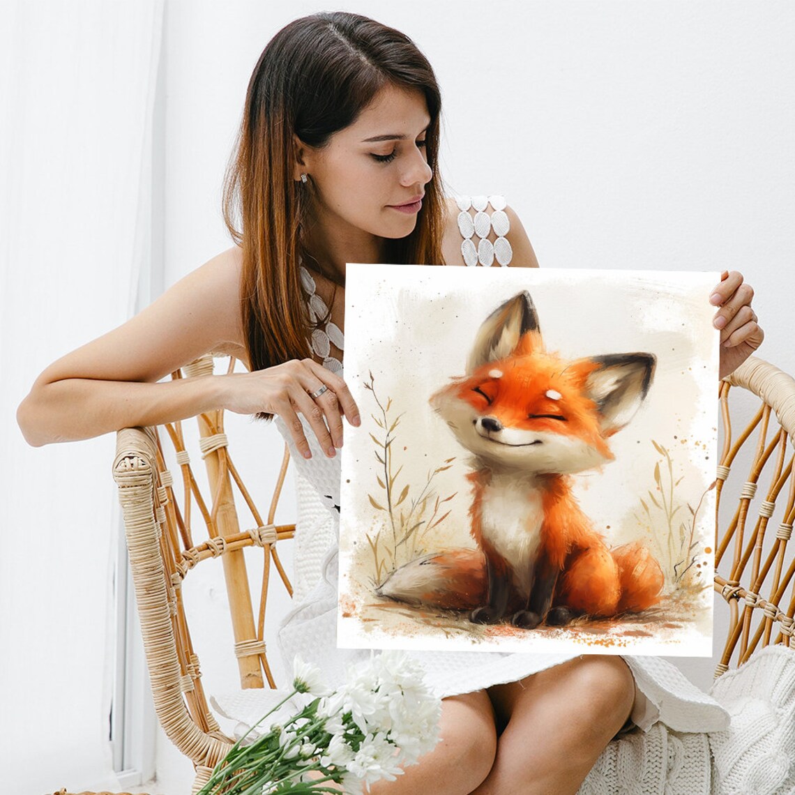 Smiling Fox Art Print, Whimsical Nursery Decor - Image 3