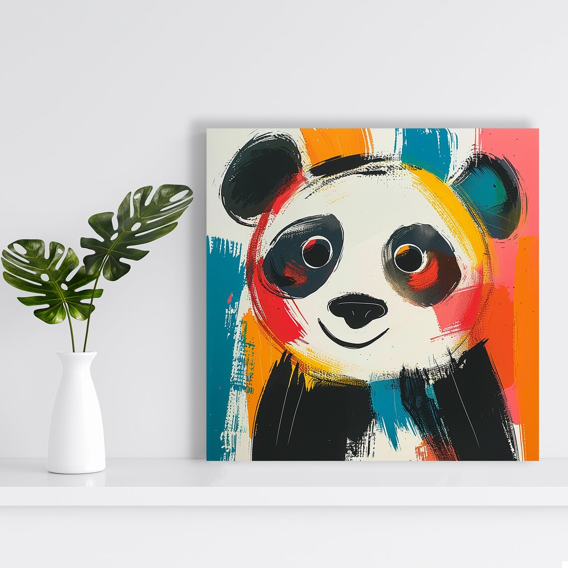 Vibrant Panda Art Print, Whimsical Contemporary Decor - Image 2