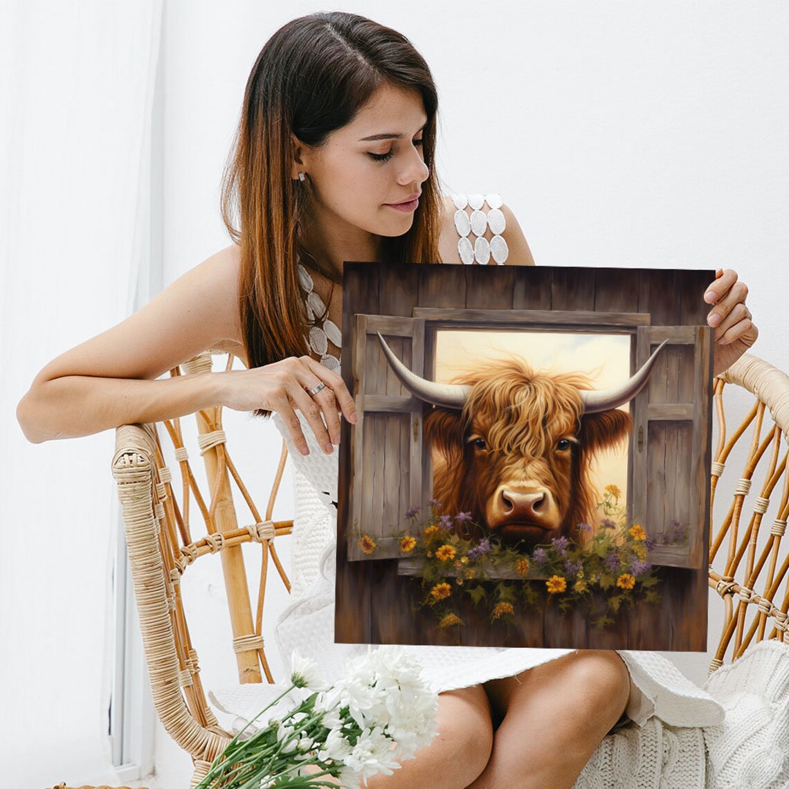 Highland Cow Wall Art Print for Living Room Decor - Image 3