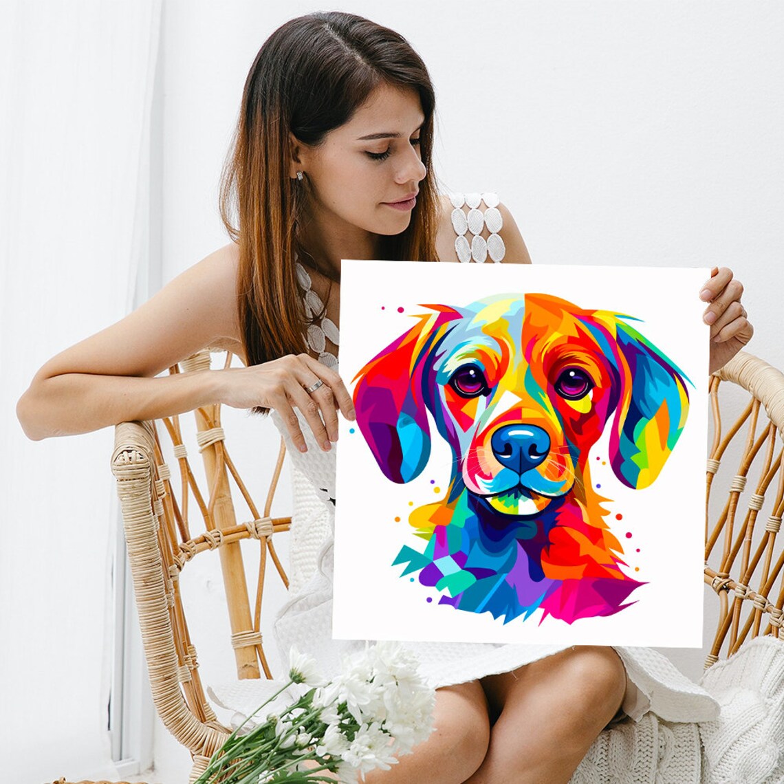 Beagle Whimsical Contemporary Dog Poster Print - Image 3