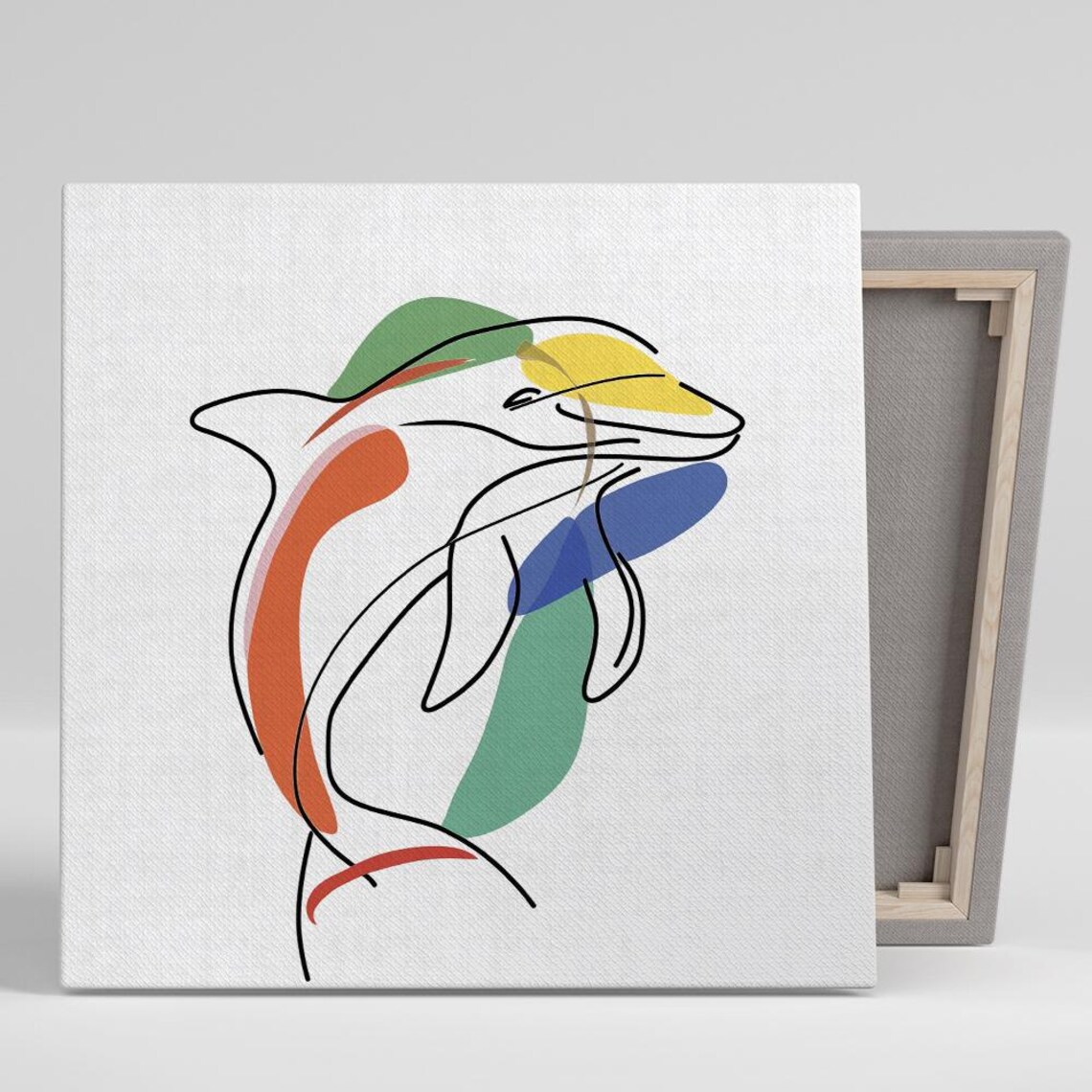 Dolphin Contour Minimalist Art Print, Living Room Decor