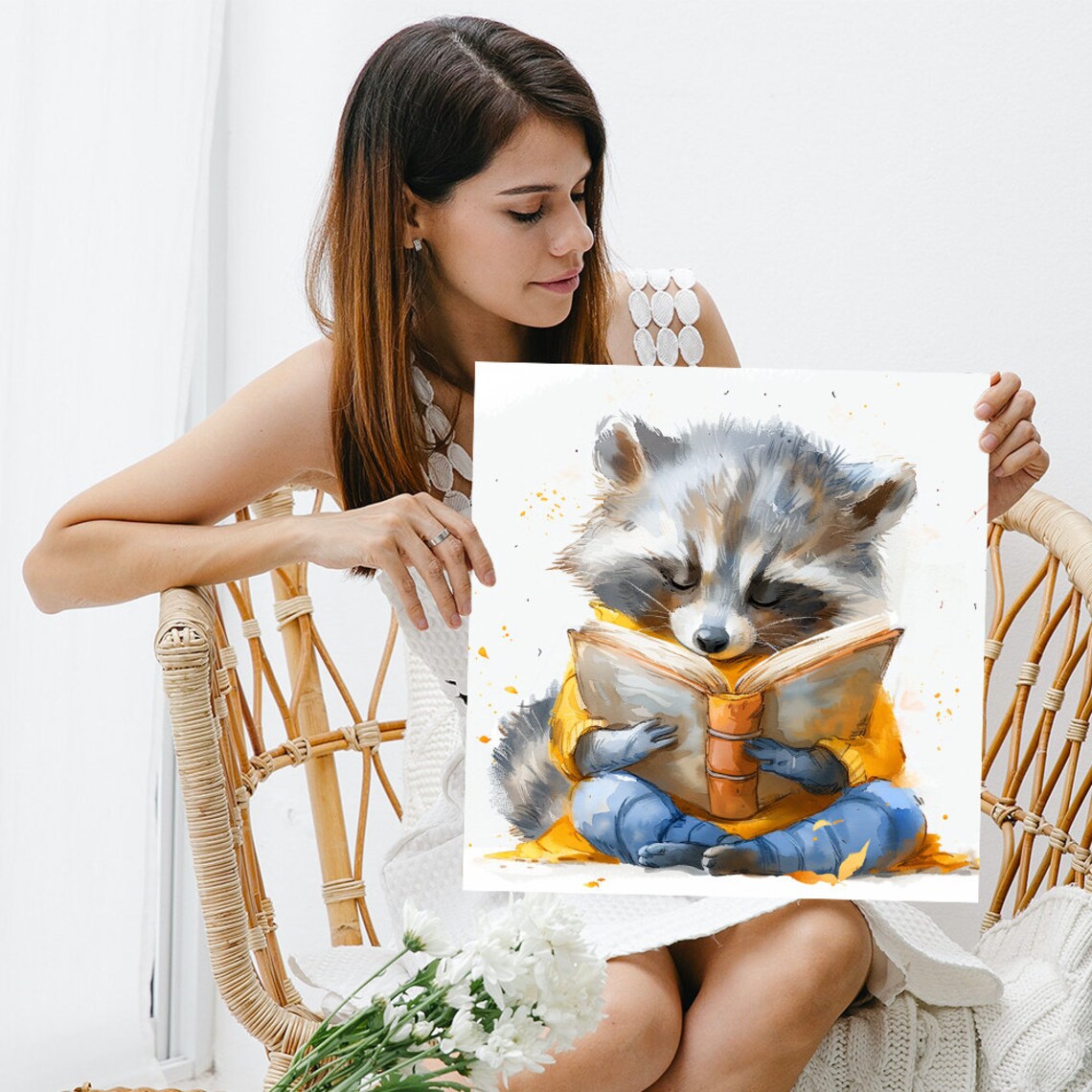 Raccoon Whimsical Animal Art Print, Children's Room - Image 3