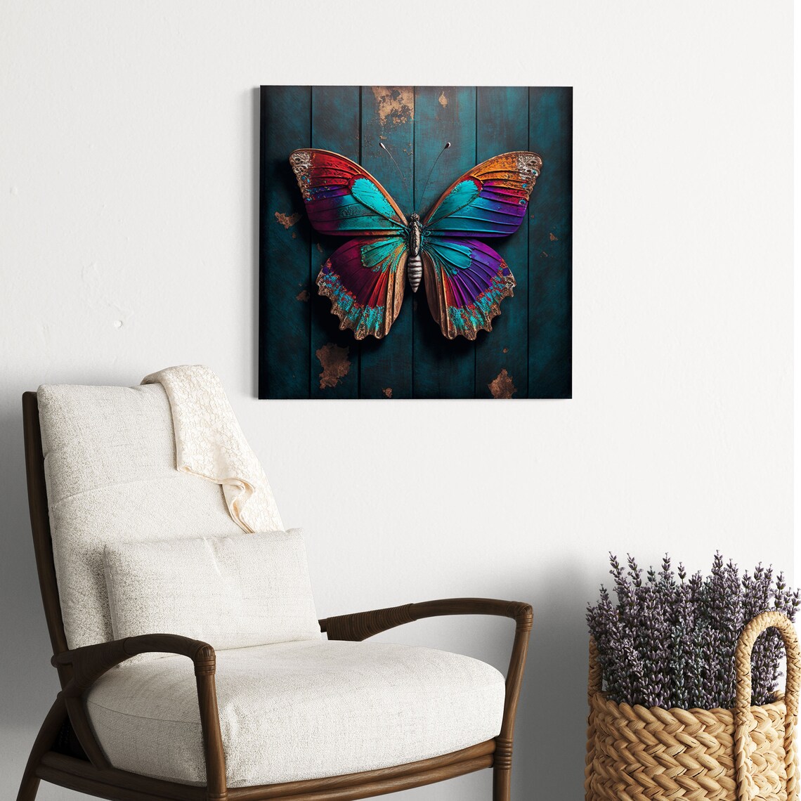 Butterfly Nursery Wall Decor, Abstract Art Print - Image 2