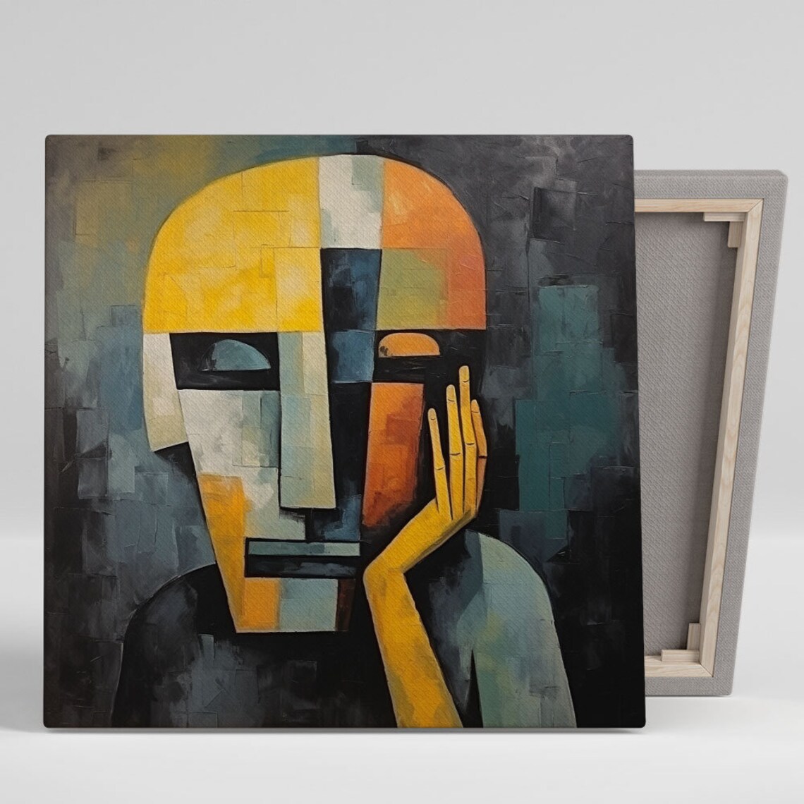 Abstract Face Modern Poster, Whimsical Contemporary Design