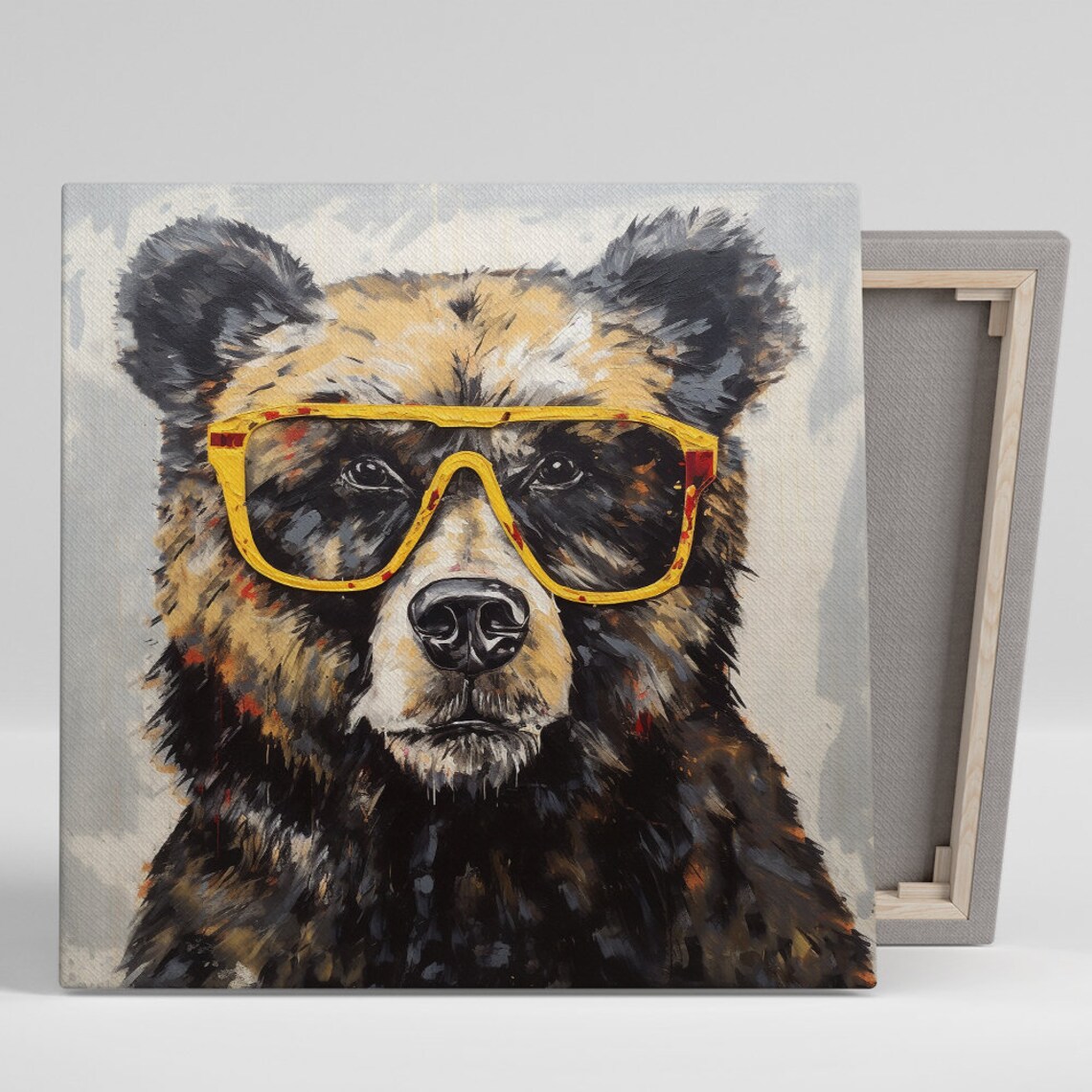 Cool Bear With Spectacles Art Print, Animal Decor