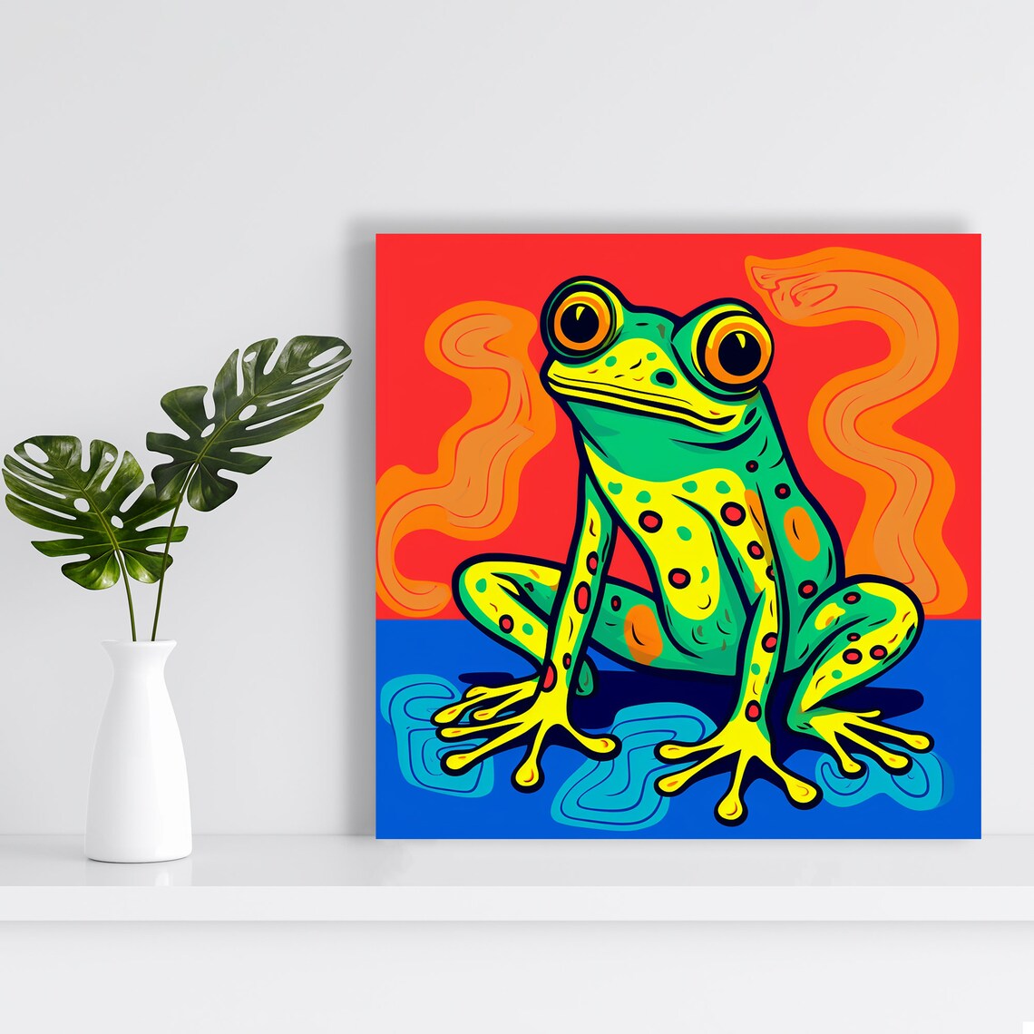 Frog Fusion Whimsical Pop Art Poster, Game Room Decor - Image 2