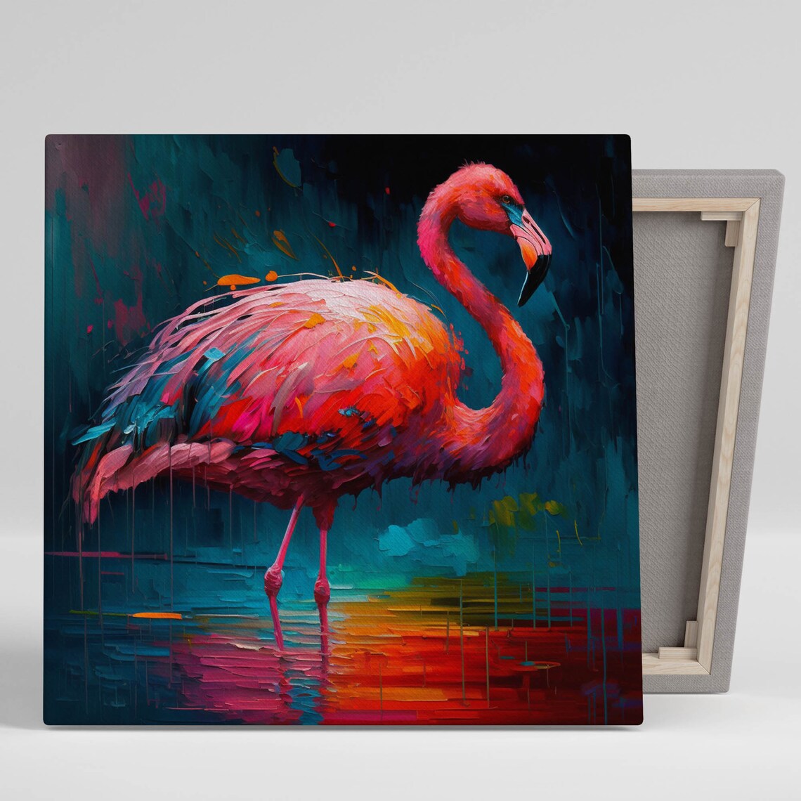 Flamingo Art Print, Tropical Exotic Bird Decor