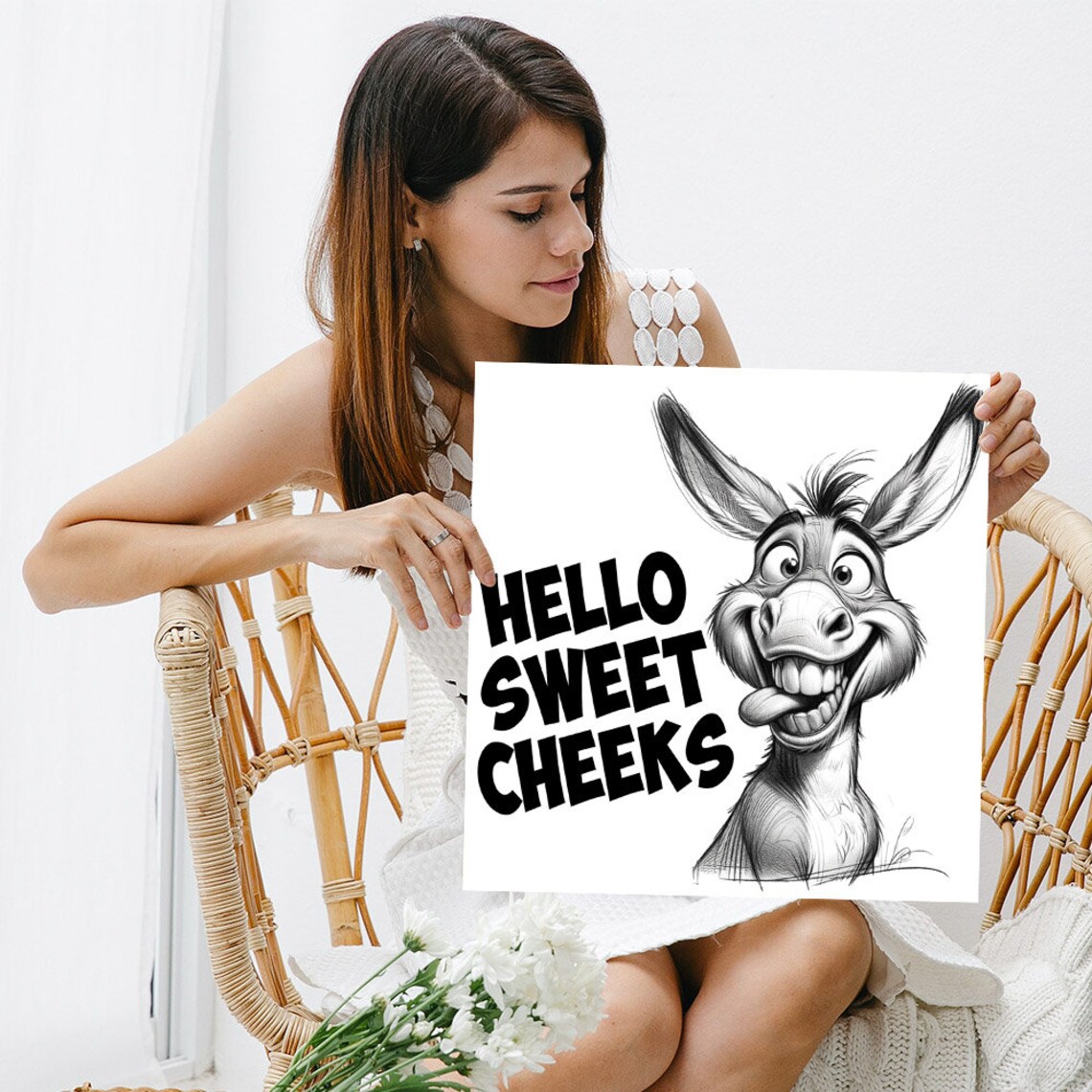 Donkey Bathroom Wall Art Print, Funny Animal Decor - Image 3