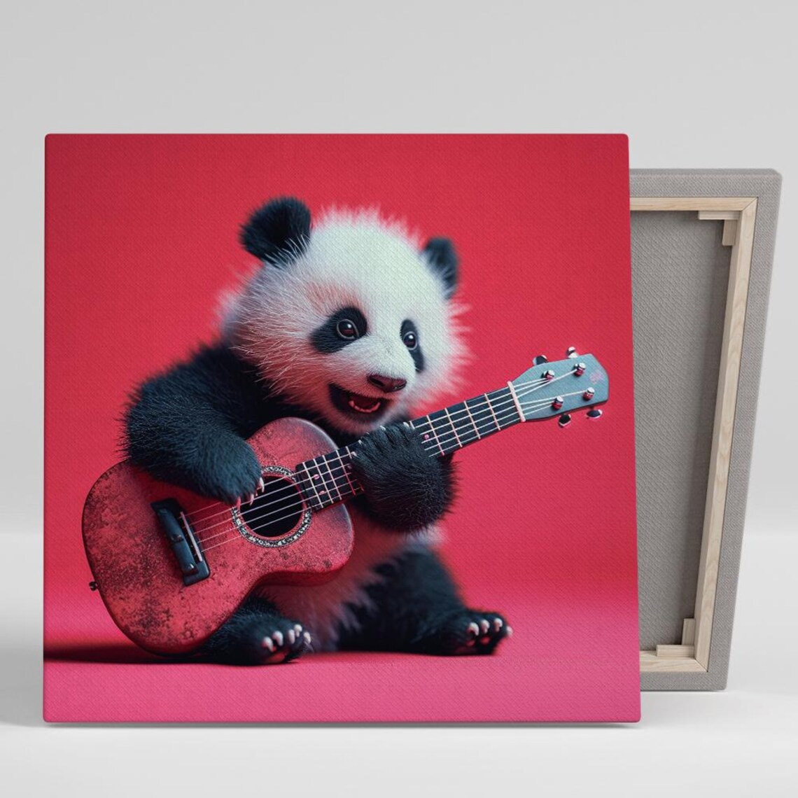 Rockstar Panda Serenade, Whimsical Animal Art Print