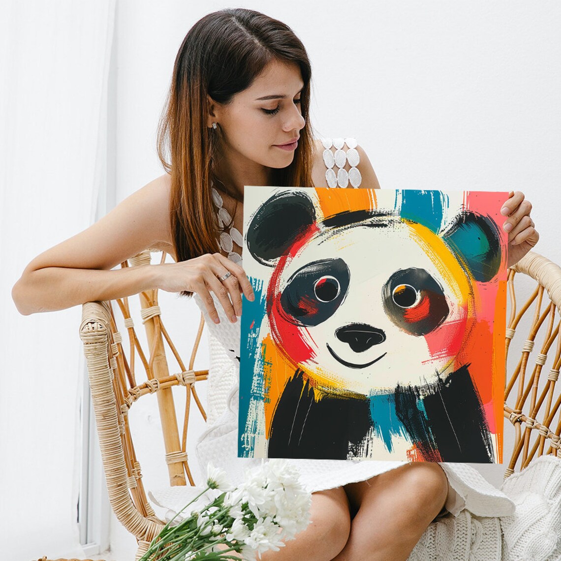 Vibrant Panda Art Print, Whimsical Contemporary Decor - Image 3