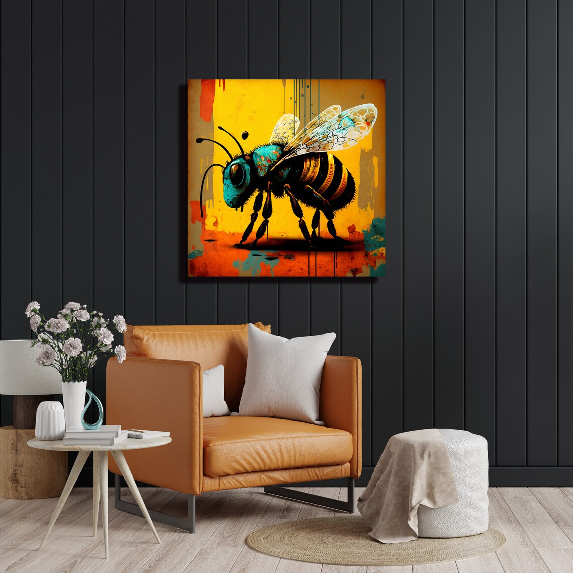 Honey Bee Modern Decor Art Print, Living Room - Image 2