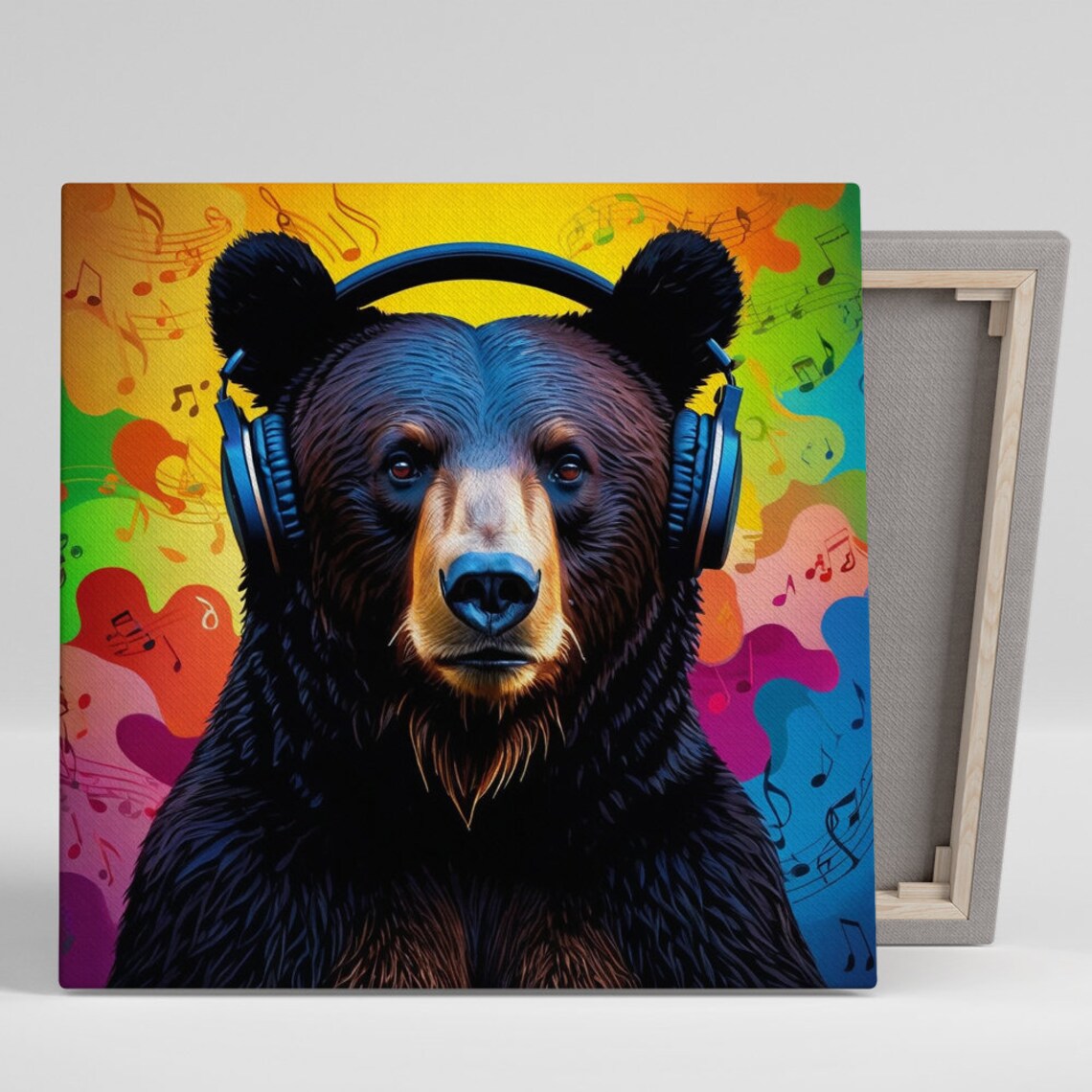 Melodic Bear Groove Pop Art Poster for Living Room