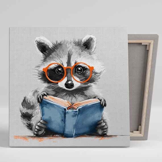 Raccoon Whimsical Contemporary Wall Art Print