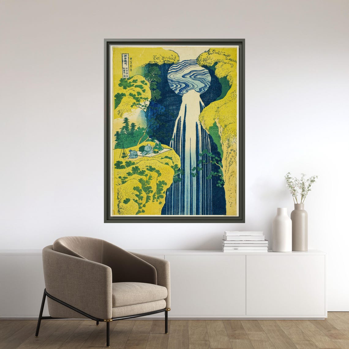 Hokusai Amida Waterfall Japanese Ukiyo-e Landscape Art Poster - Image 2