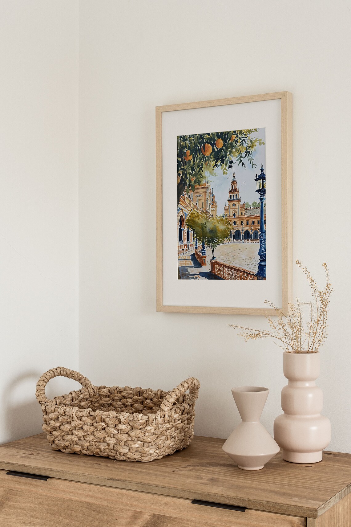 Seville Plaza de Espana Watercolor Travel Poster - Image 4