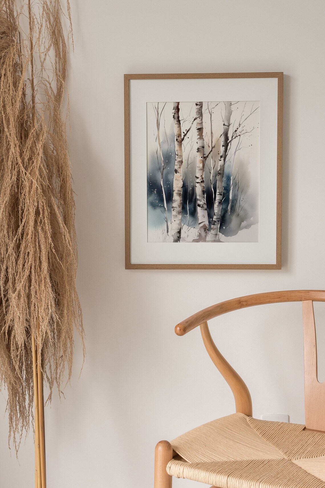 Snowy Birch Tree Watercolor Art Print, Aspen Forest - Image 3