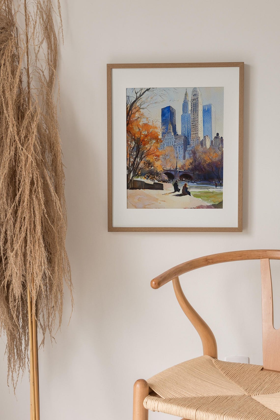 Central Park Poster Nyc Painting Morning Park Watercolor Art Print New York Skyline Cityscape Wall Art Travel Poster - Image 2