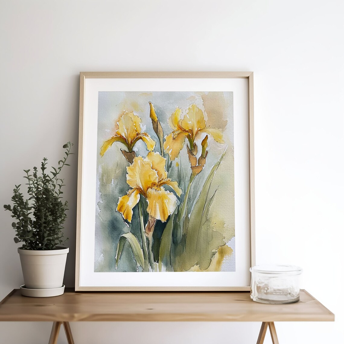 Yellow Irises Watercolor Art Print, Floral Botanical - Image 5