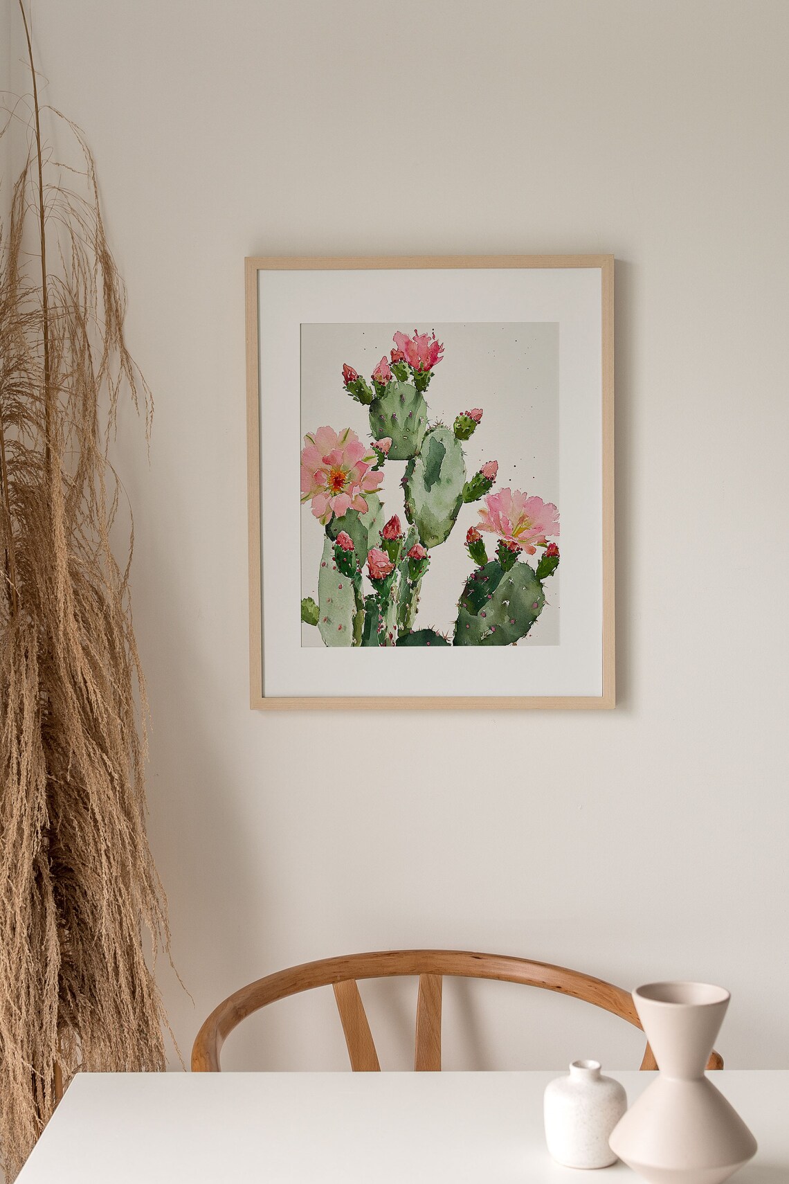 Blooming Cactus Watercolor Art Print, Botanical Decor - Image 2