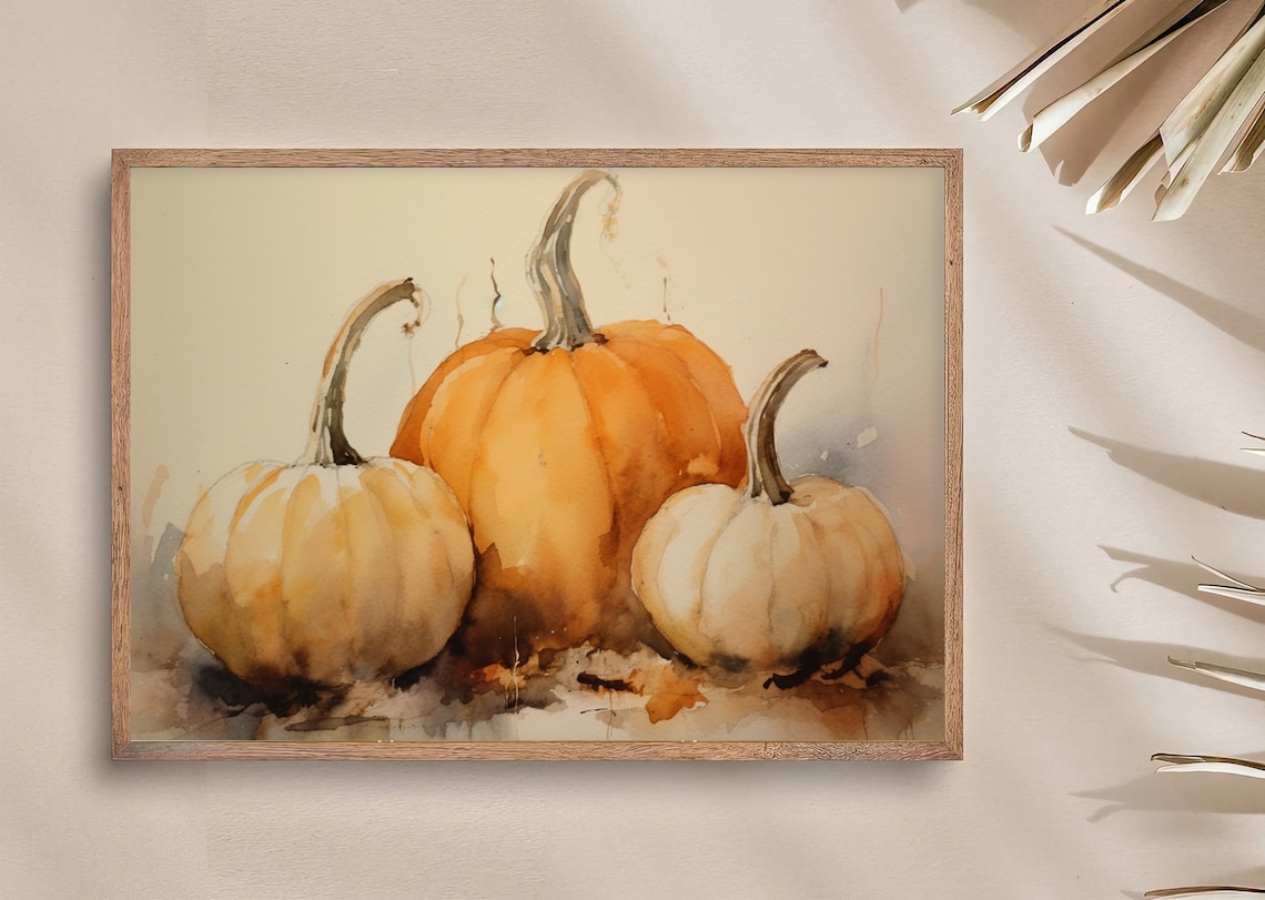 Pumpkin Watercolor Art Print, Farmhouse Autumn Decor - Image 4