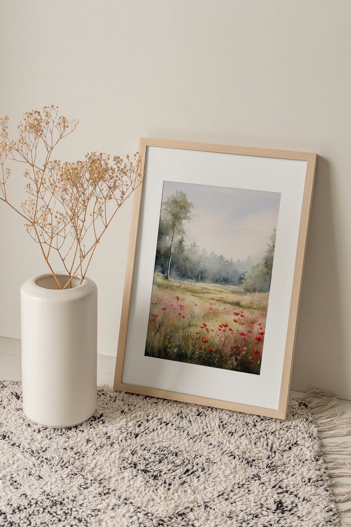 Meadow Watercolor Poppy Art Print, Idaho Wildflowers - Image 2