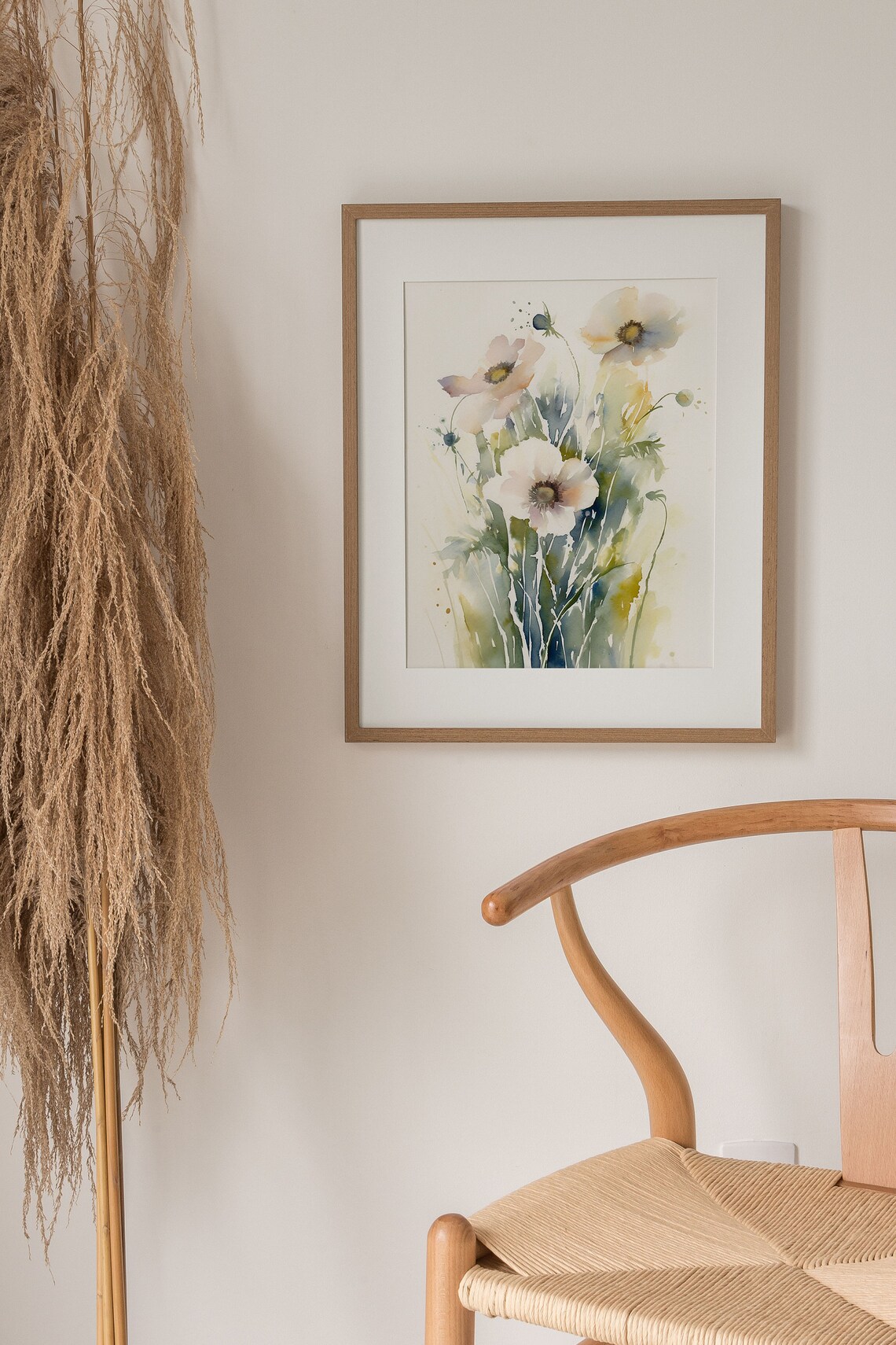 Anemone Floral Watercolor Art Print, Modern Farmhouse - Image 3