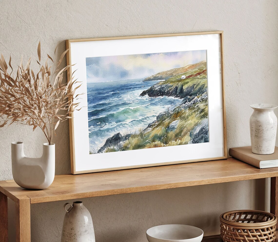 Wild Atlantic Way Ireland Coastal Watercolor Art Print - Image 3