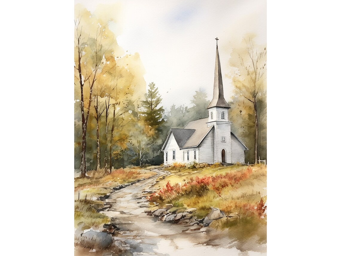 Old Country Church Art Print, North Carolina Landscape