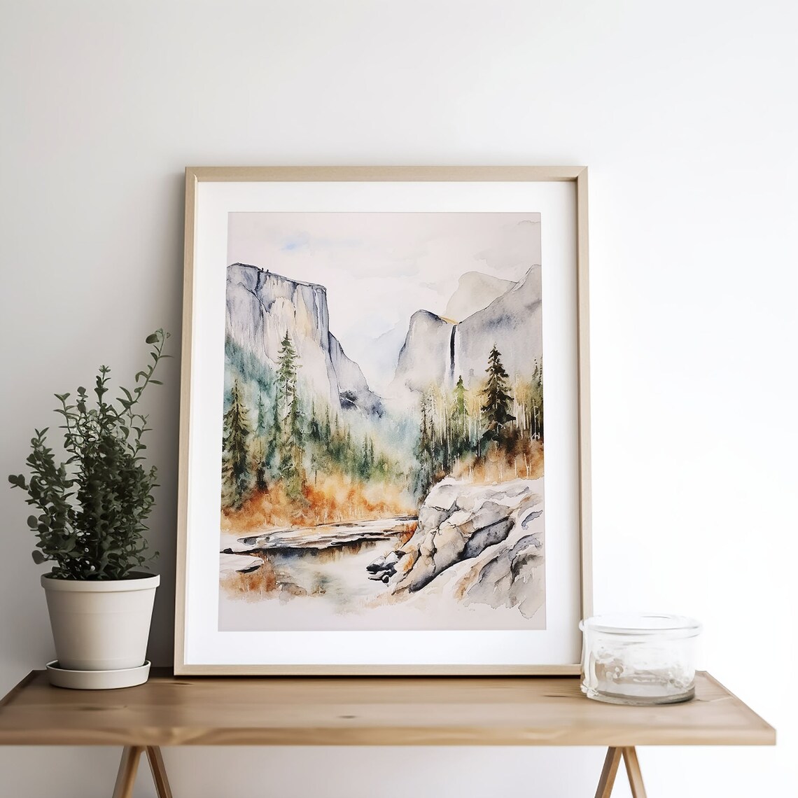 Yosemite Valley Watercolor Art Print, El Capitan - Image 4