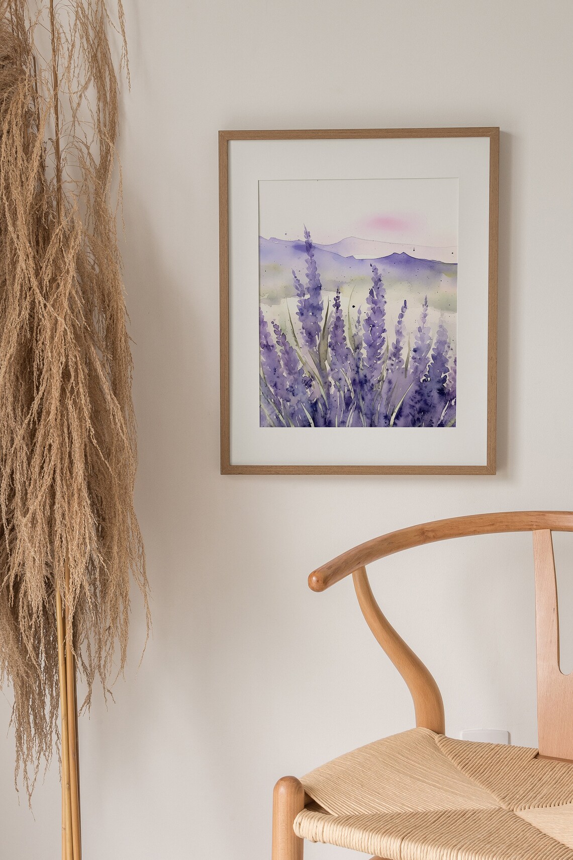 Lavender Valley Painting Oregon Mountain Field Poster - Image 2