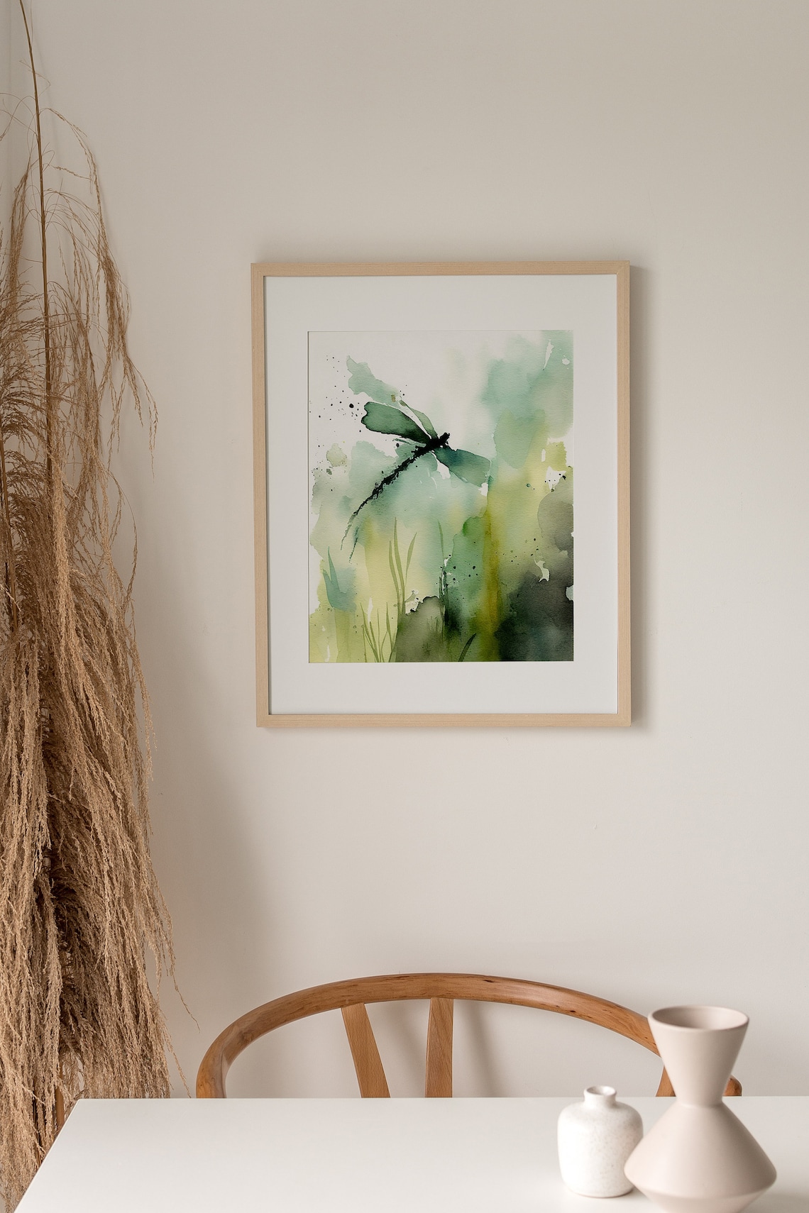 Dragonfly Watercolor Meadow Painting, Botanical Art Print - Image 3
