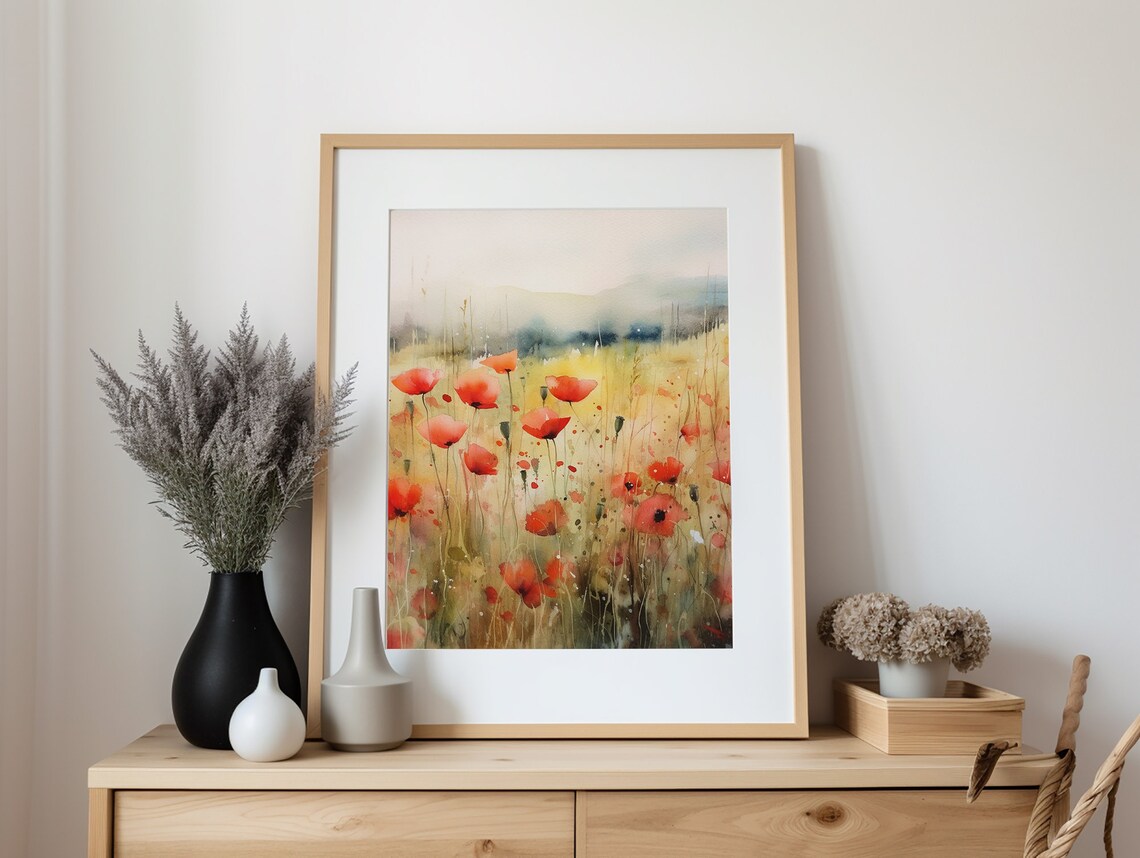 Tuscany Wildflower Watercolor Art Print, Farmhouse - Image 5