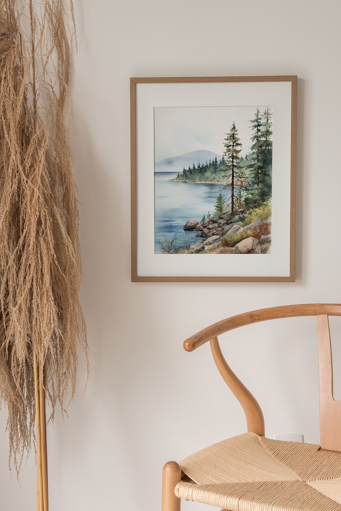 Tahoe Art Print, California Watercolor Lake Landscape - Image 3