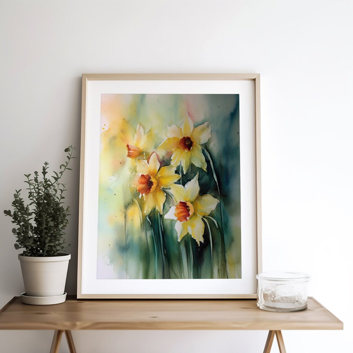 Daffodil Painting Floral Watercolor Art Print - Image 3