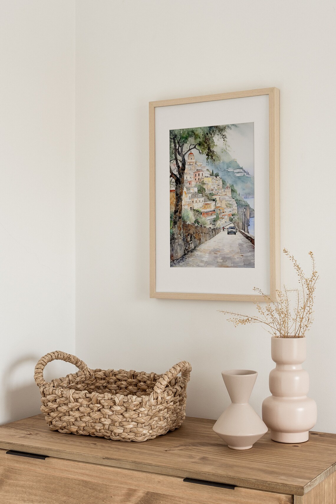 Positano Watercolor Print, Amalfi Coast Cityscape Art - Image 3